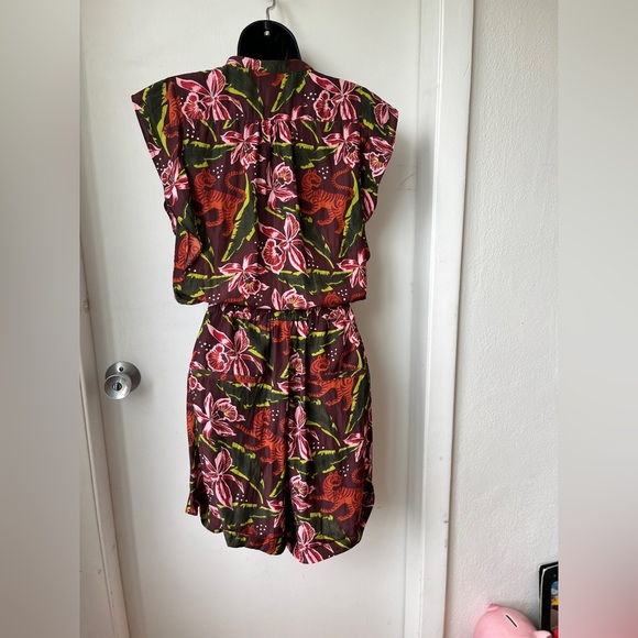 scotch and soda Floral Print Playsuit romper jumpsuit. Tiger tropical print sz L - Picture 13 of 17